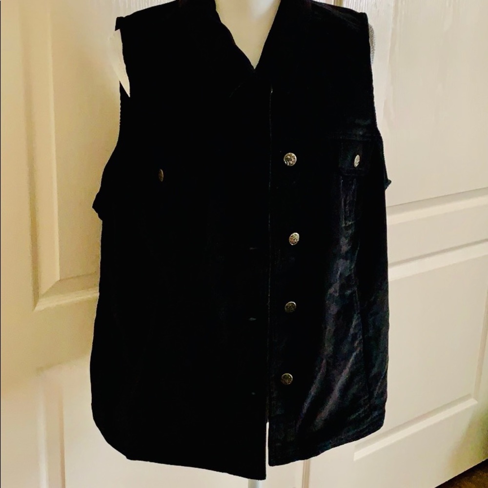NWT- D & Co. Black Cotton Corduroy Vest - size 2X